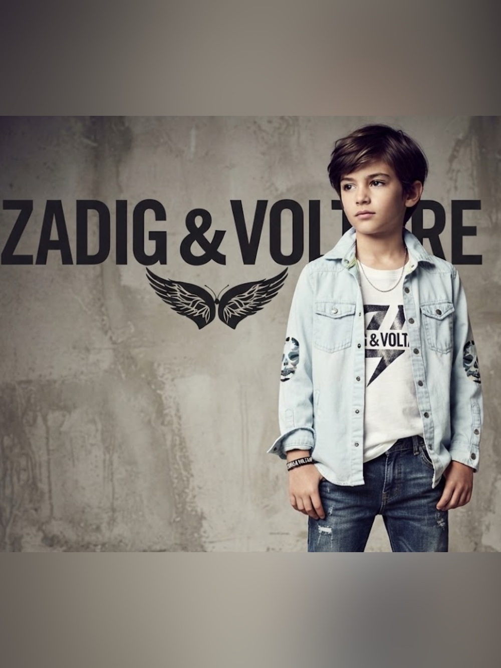 Authentic Zadig & Voltaire designer lightweight denim military jean jacket 10